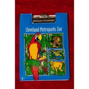 Vtg 80s 90s Vinyl Cleveland Metroparks Zoo Kids Blue Jungle Animals‎ Notebook